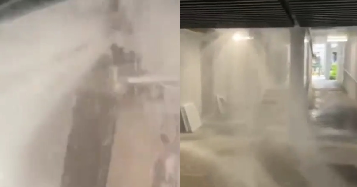 HDB WATER PIPE BURST, VOID DECK FLOODED – FREE WATER FOUNTAIN