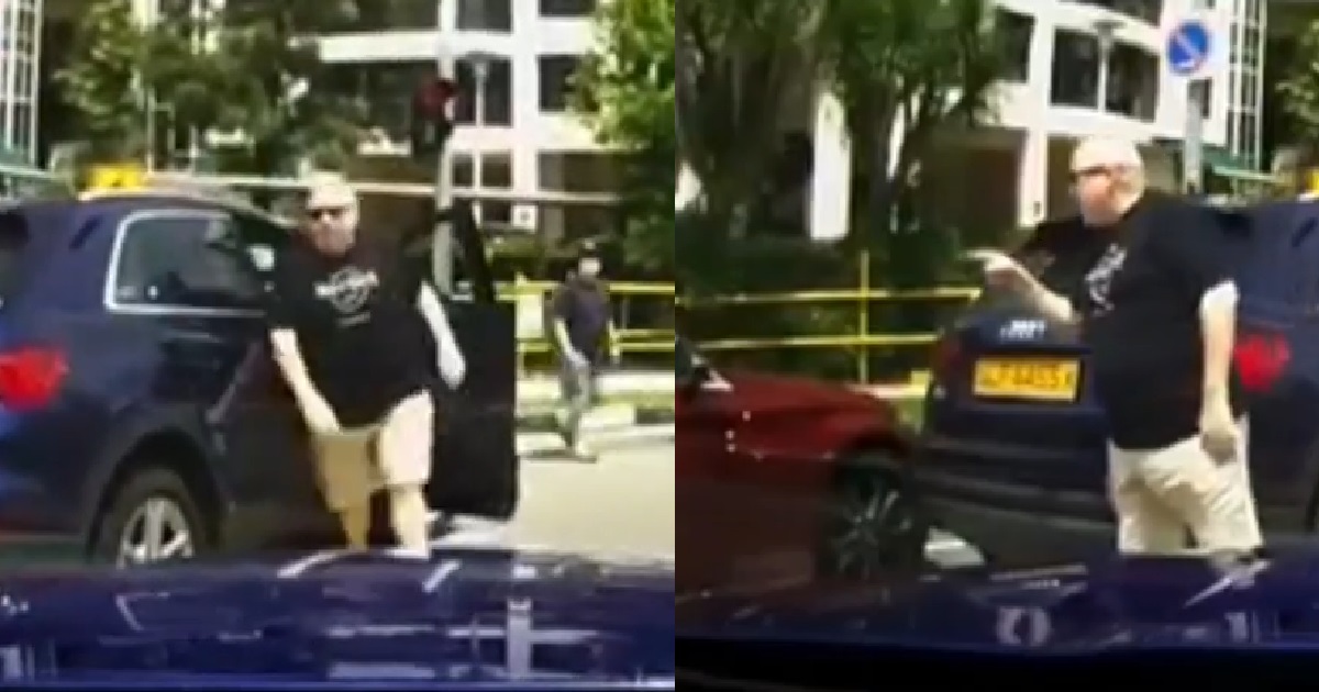 ANG MOH AUDI DRIVER NOT HAPPY KENA HORN, ALIGHT & CONFRONT DRIVER
