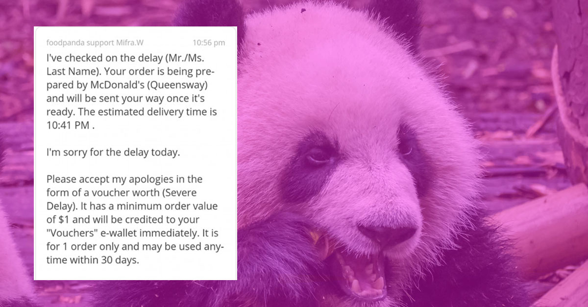 FOODPANDA AGENT SCREWS UP SEND WHOLE “DELAY EXCUSES” TEMPLATE