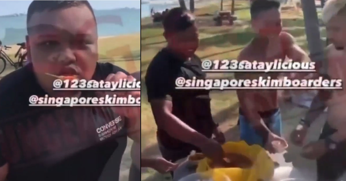 GROUP GATHER IN OVER 9 PAX FOR SATAY PARTY AT BEACH