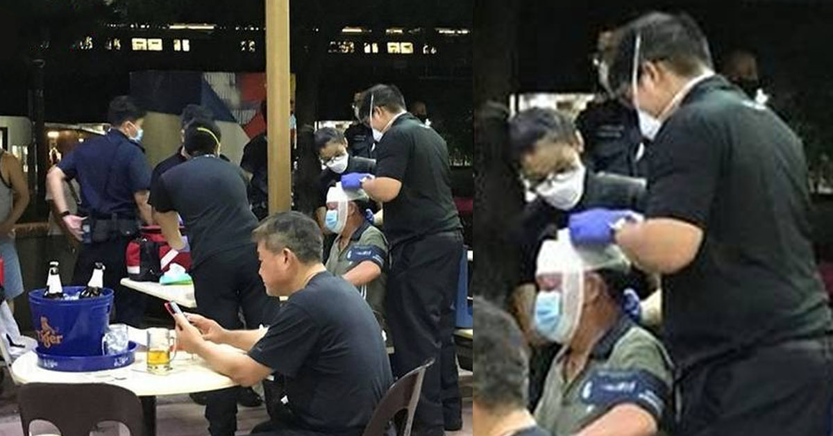 FIGHT AT YISHUN COFFEESHOP, BEER BOTTLE SMASHED ON DRINKERS HEAD