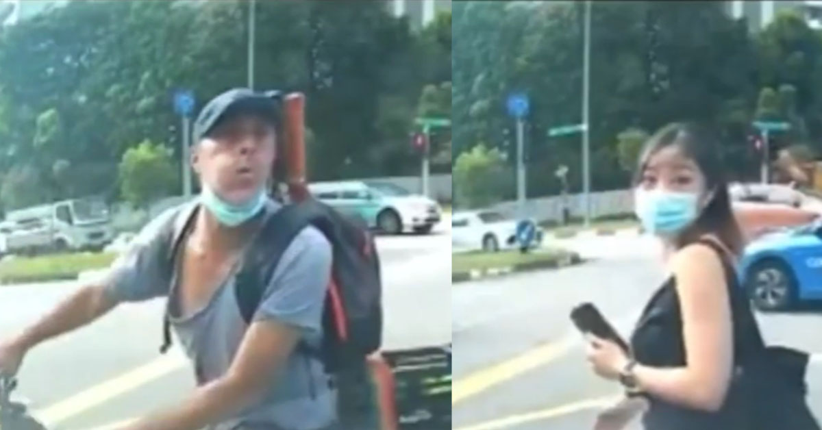 ANG MOH CYCLIST SPITS AT CAR TRYING TO SPREAD HIS BACTERIA & DISEASE