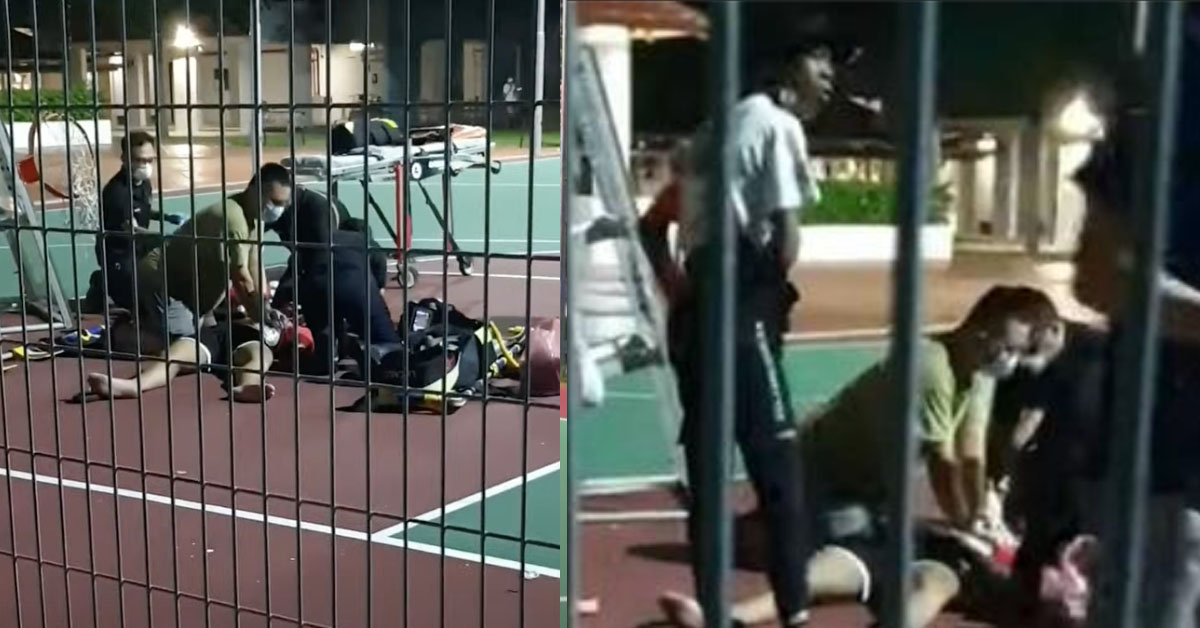 TEEN DIES IN  BEDOK: BASKETBALL COURT STRUCTURE FALLS ON HIM