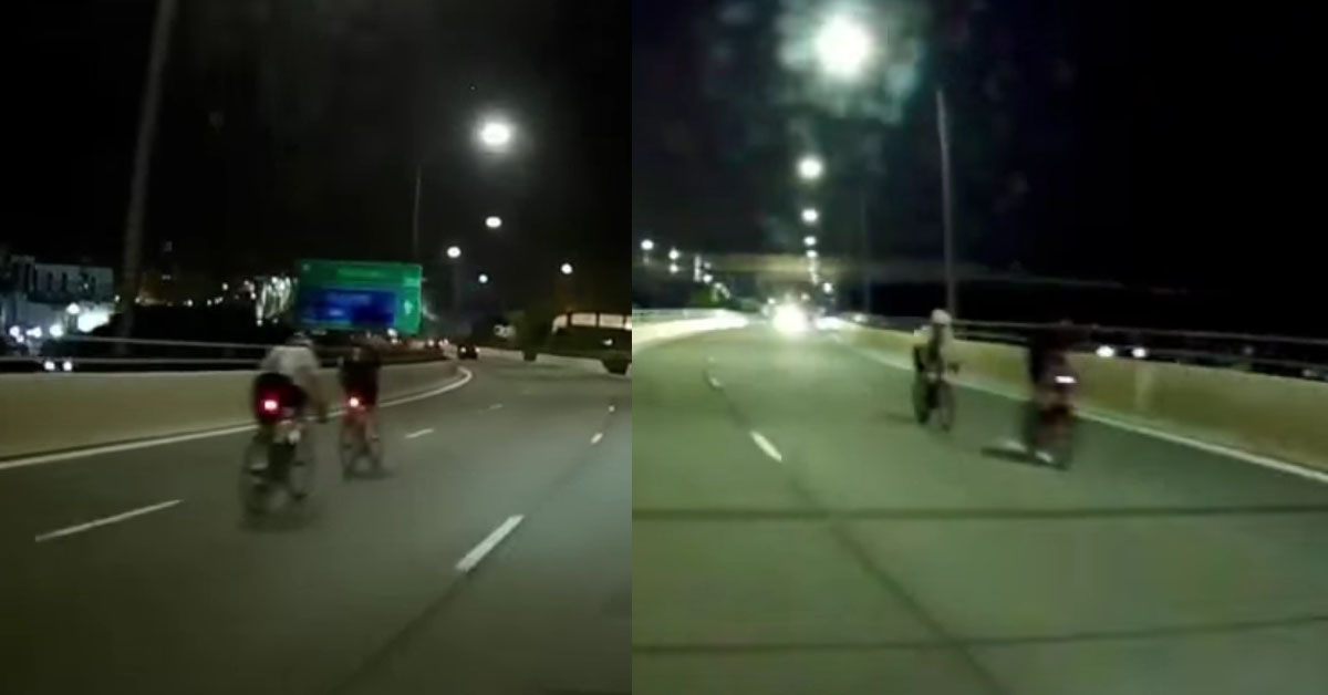 TOUR DE FRANCE CYCLE IN MIDDLE OF LANE ALONG WEST COAST HIGHWAY