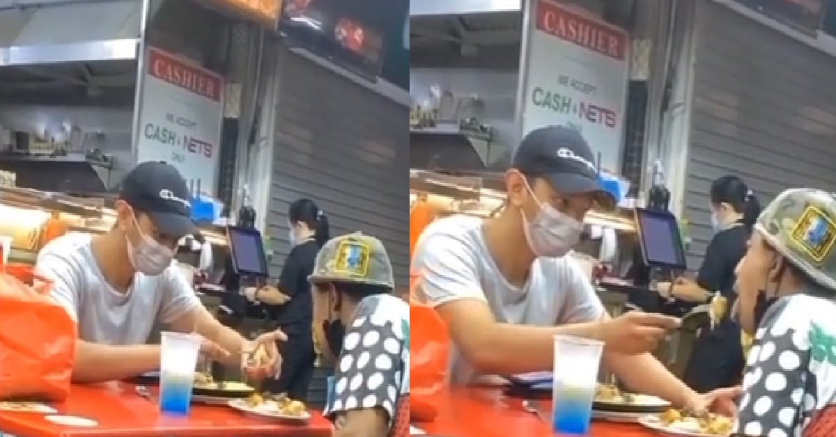 KIND MAN BUYS MEAL AND FEEDS DISABLED MAN AT BEDOK