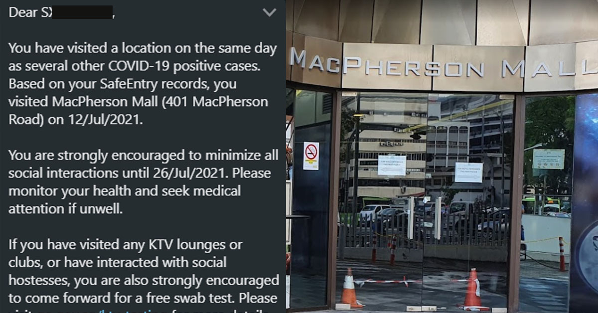 MACPHERSON MALL HAVE CONFIRMED CASES, HOSTESS TOLD TO MINIMIZE CONTACT