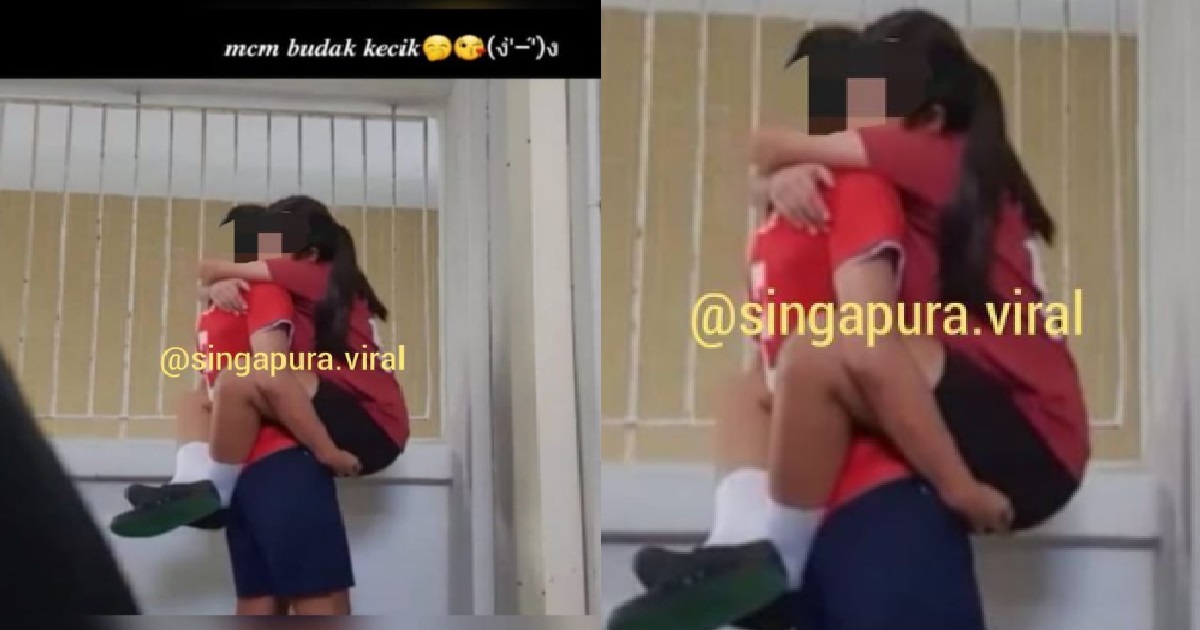 YPS HAVING ROMANTIC TIME AT STAIRCASE, HUG EACH OTHER & SQUEEZE BACKSIDE