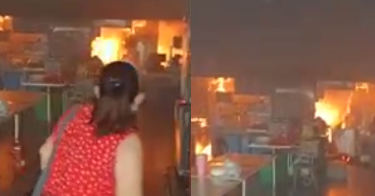 WOMAN WANT “TAKE THING” STOPPED BY MAN IN TAMPINES FIRE