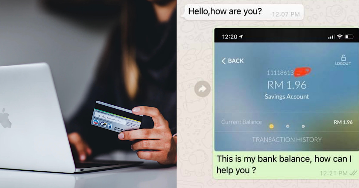 GUY SENDS SCAMMER HIS ACCOUNT BALANCE TO SHOO HIM AWAY