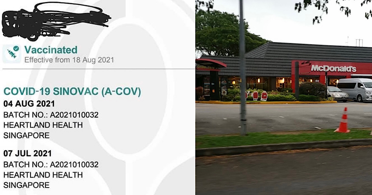 VACCINATED MAN ALLEGES THAT MCDONALDS REFUSES HIM FOR DINE-IN