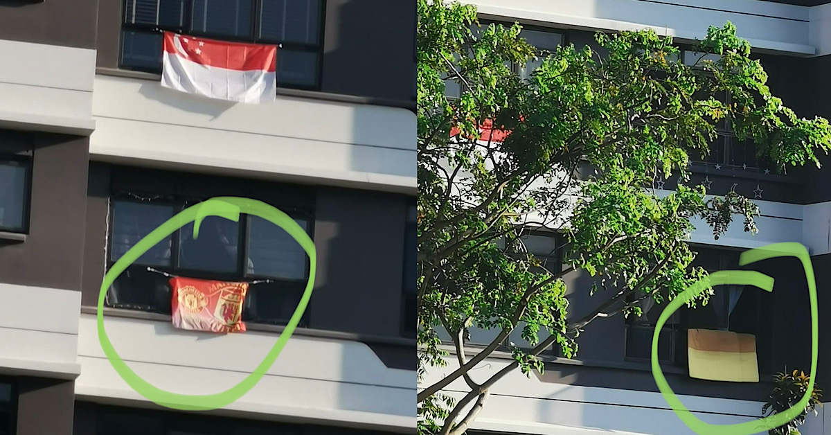 NETIZEN KPKB SAYS RESIDENTS HANG MAN UTD AND INDO FLAG ON NDP