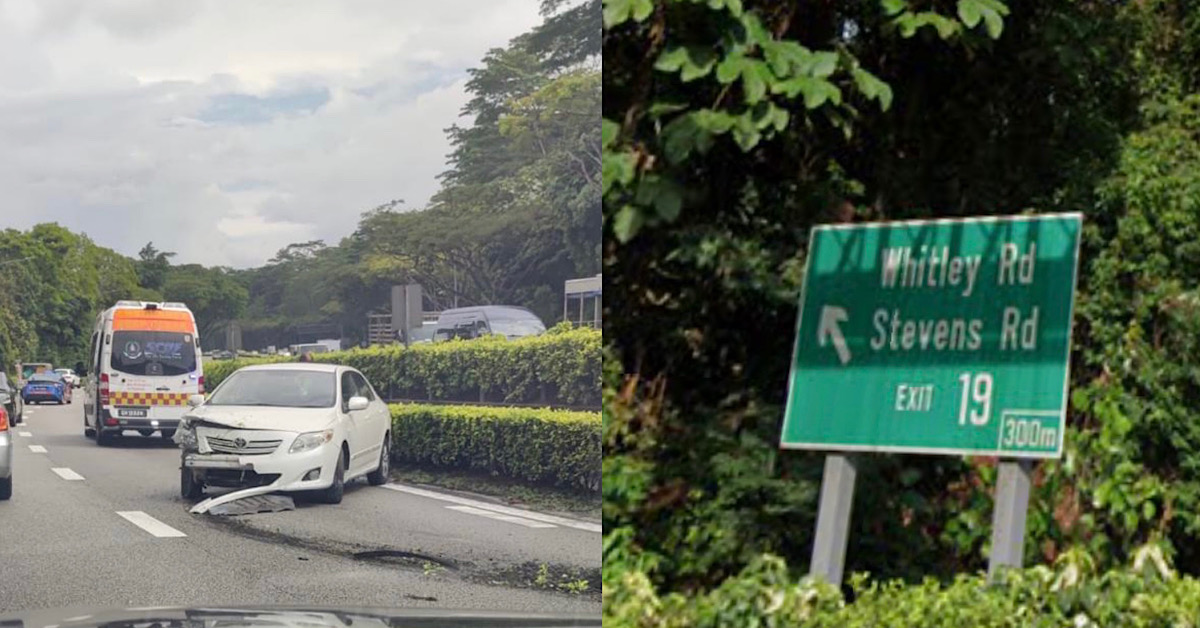 WHITE TOYOTA CRASHES ON PIE, FRONT BUMPER SMASHED