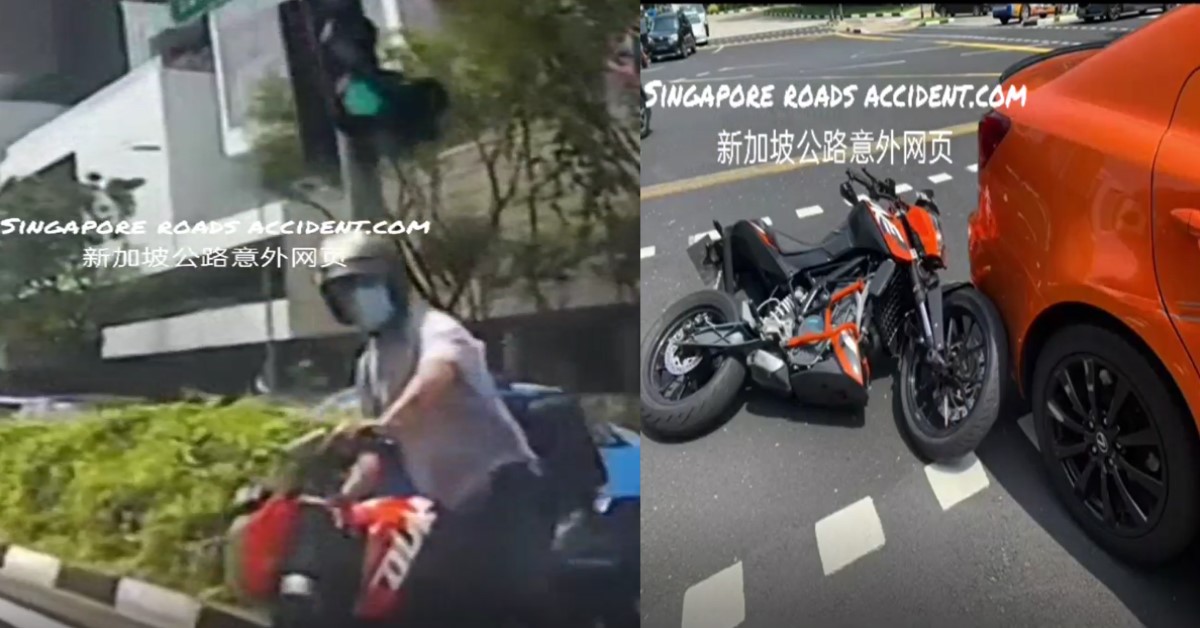 P-PLATE BIKE TOO KAN CHIONG NEVER WATCH TRAFFIC, LANGA CAR’S REAR