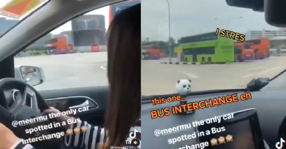 GIRL WANT TO DROP HER FRIEND OFF AT MRT BUT DRIVE INTO BUS INTERCHANGE