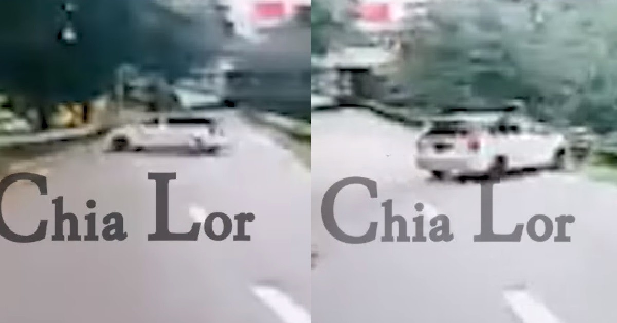 CAR SKID ON EXPRESSWAY, CRASH INTO LEFT AND RIGHT RAILING