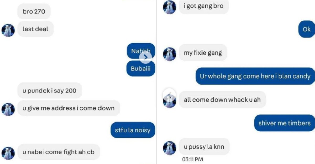 YP BARGAIN WITH CAROUSELL SELLER, THEN WANT FIGHT: “U NABEI COME FIGHT AH CB”