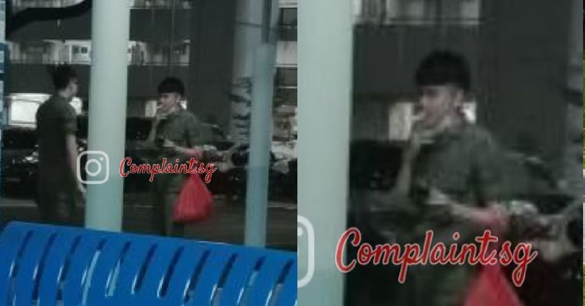 ARMY BOY WEAR UNIFORM SMOKE IN PUBLIC, NOT SCARED OF MINDEF