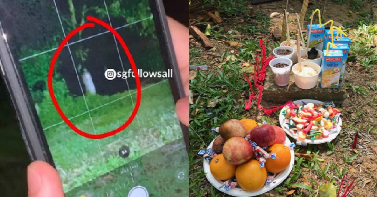 GUY STEPPED ON HUNGRY GHOST OFFERINGS, FEMALE GHOST APPEAR & SMILE @ HIM.