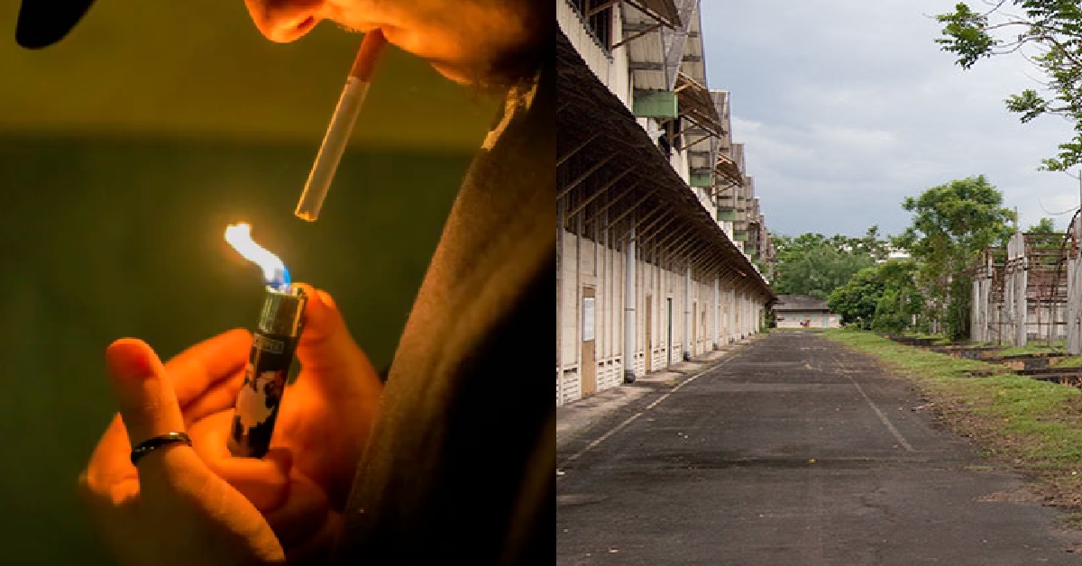 MAN LIGHTS CIGARETTE FOR DEAD FRIEND, CIGARETTE SMOKES ON ITS OWN