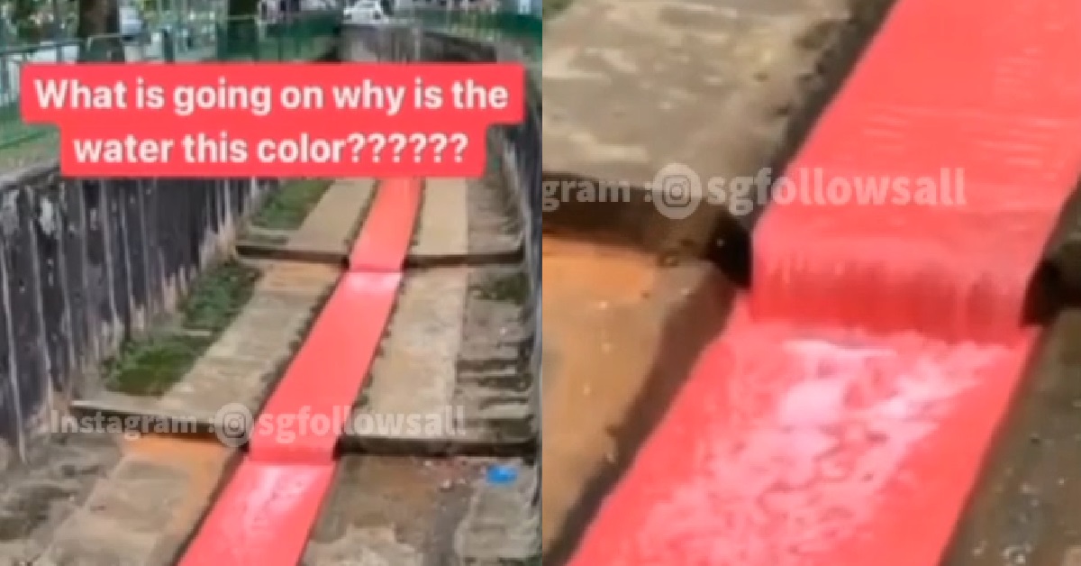 LONGKANG SEEN WITH RED-PINK WATER FLOWING INSIDE
