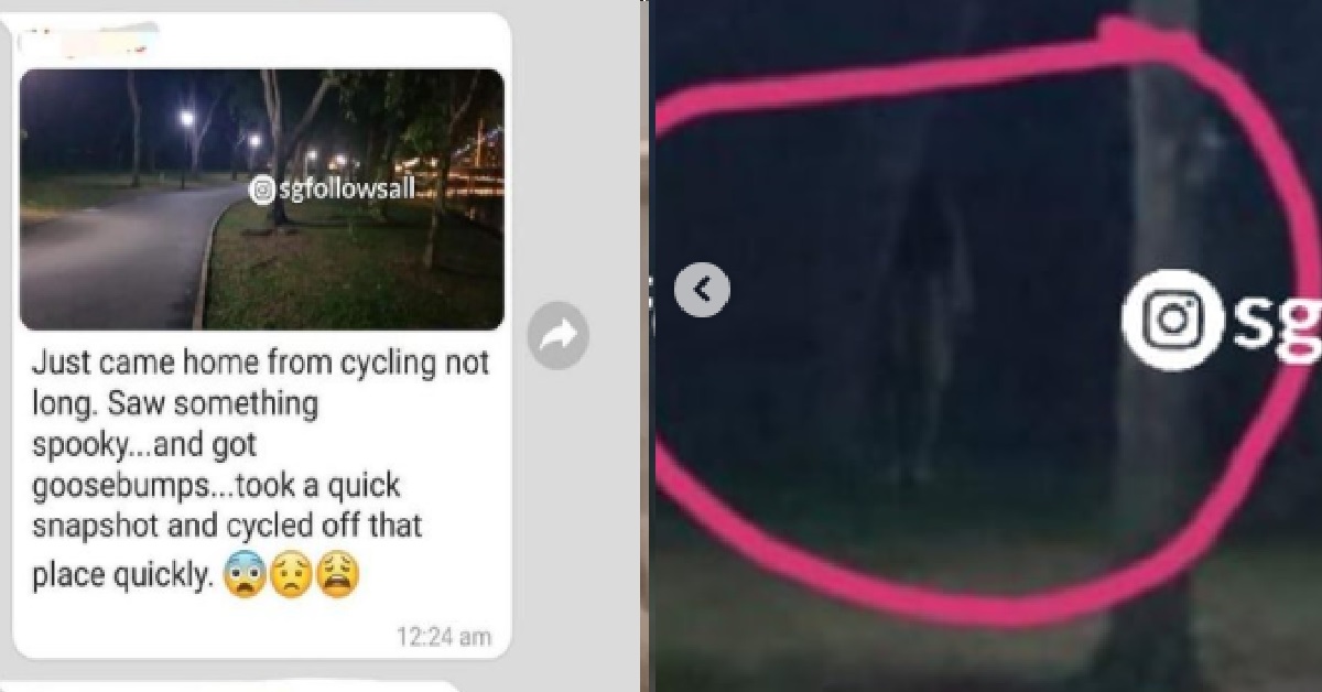 NETIZEN WENT CYCLING @ NIGHT, SAW FEMALE GHOST HIDING BEHIND TREE