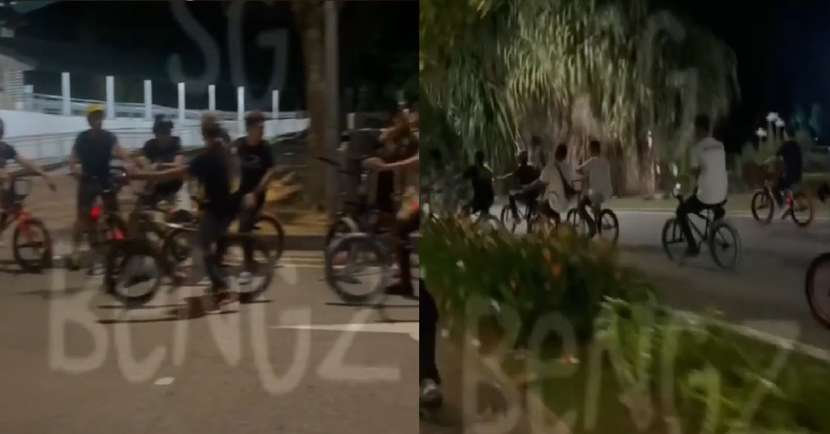 YPS GATHERING IN HUGE GROUP TO DO STUNT ON BICYCLE & MAKE NOISE