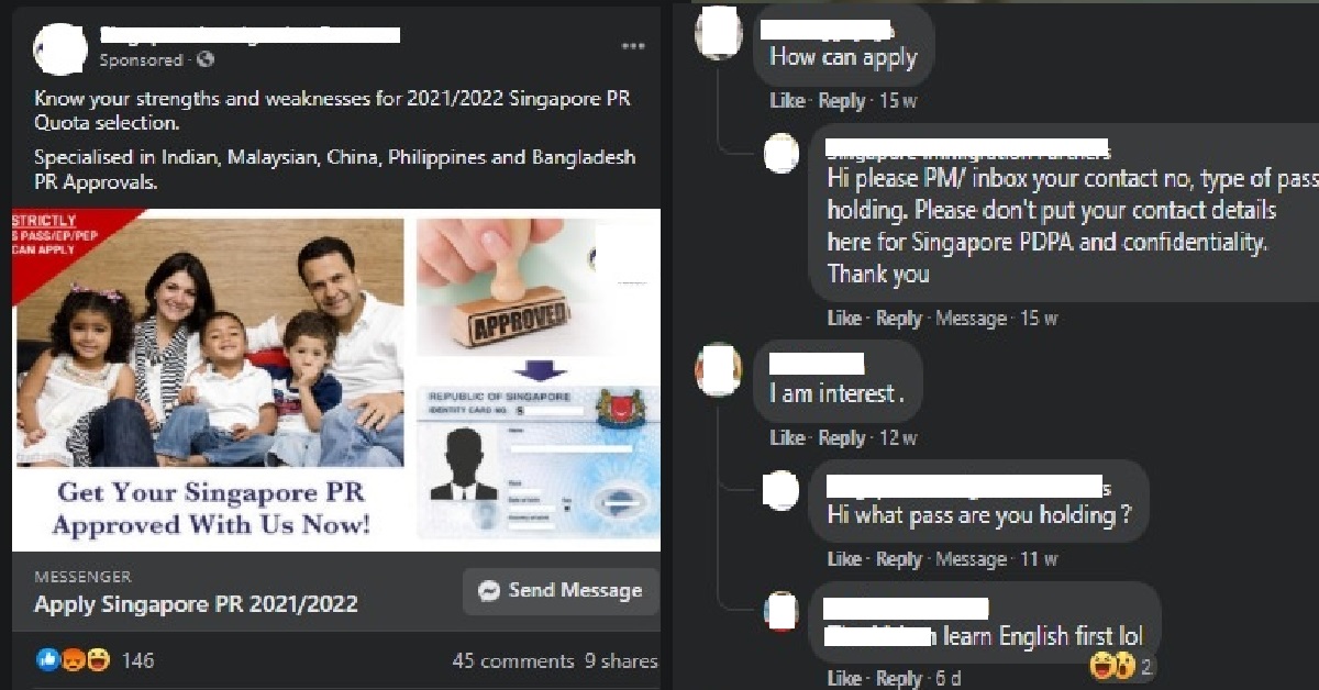 S’PORE COMPANY POST AD TO HELP FOREIGNERS GET PR APPROVAL