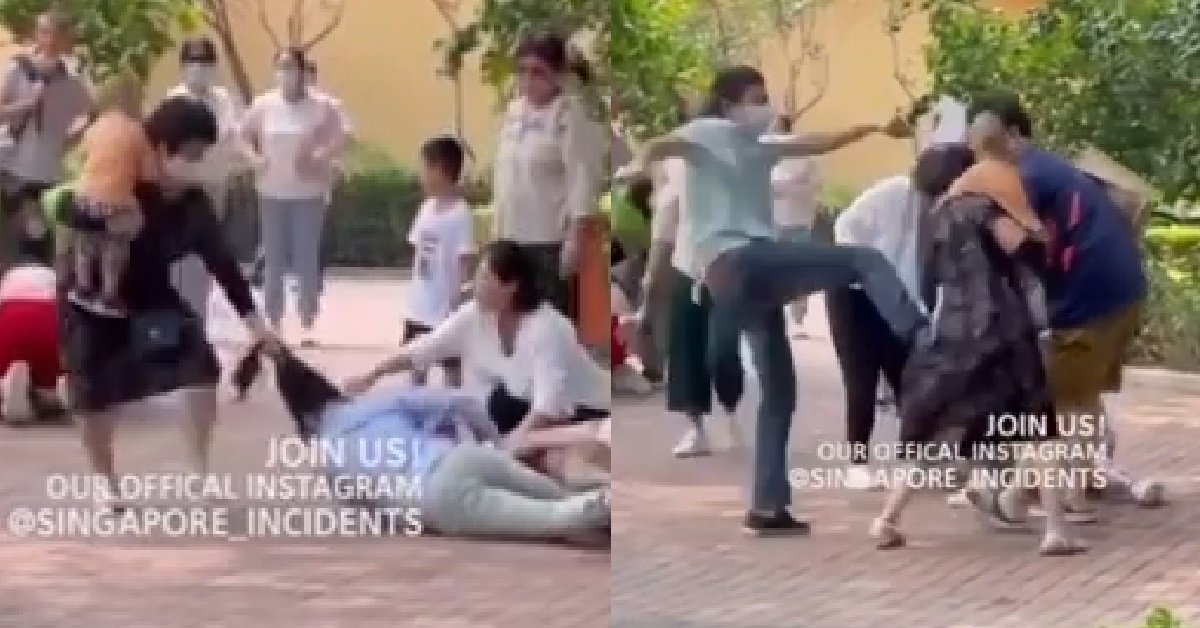 PRC WOMAN CARRY BABY TO FIGHT IN CHINA, PULL HAIR THEN KENA KICK