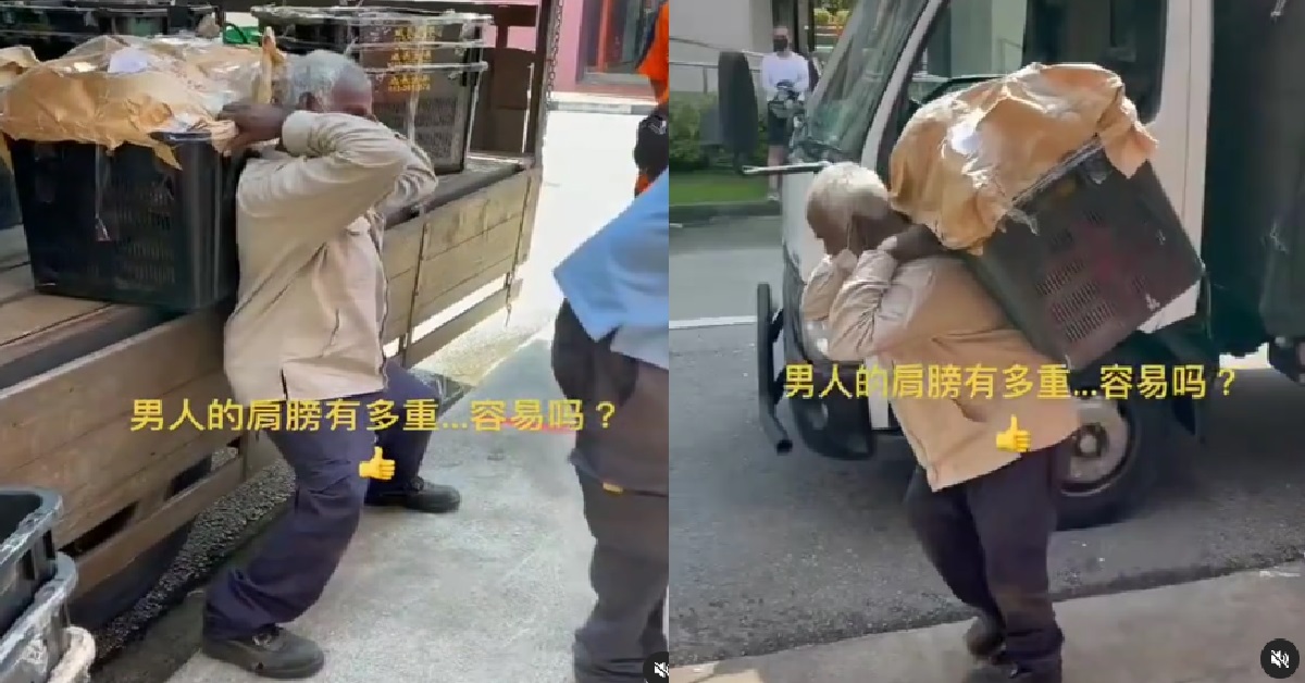 OLD UNCLE SOLO CARRY ENTIRE HEAVY CRATES OF DURIANS ON HIS BACK