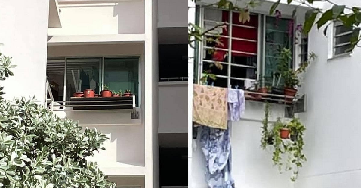 RESIDENT PUT FLOWER POT DANGEROUSLY ON CLOTHES RACK ABOVE WALKWAY
