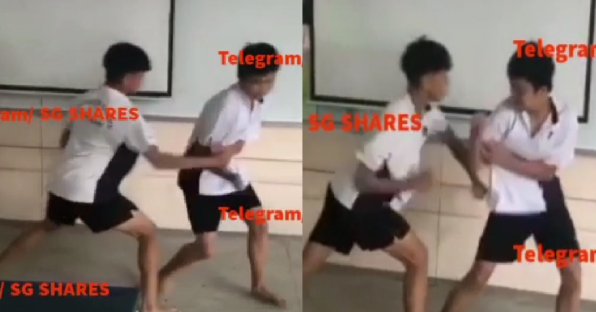 YPS FIGHTING INSIDE CLASS, BUT LOOK LIKE THEY TICKLING EACH OTHER