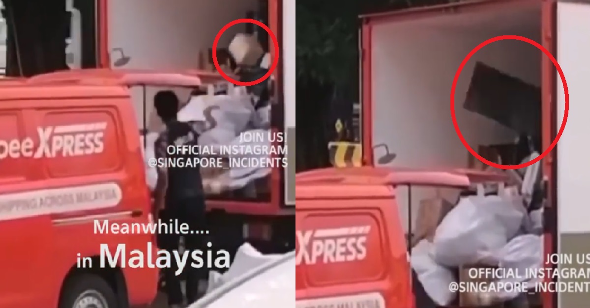 M’SIA SHOPEE DELIVERY STAFF SEEN THROWING PARCELS ONTO TRUCK