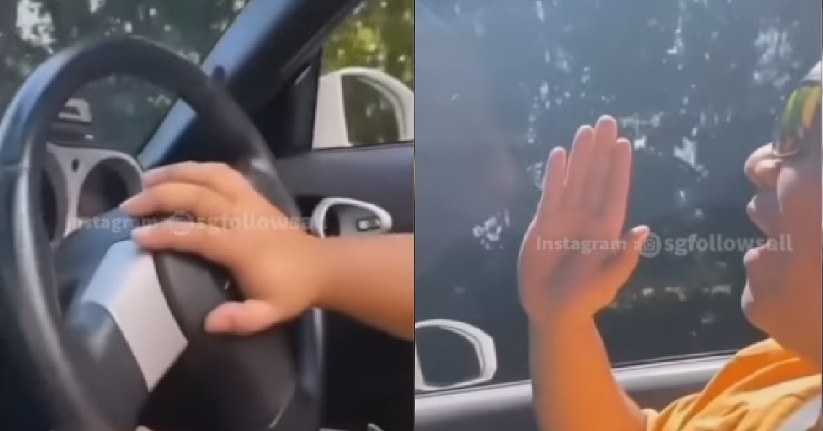 DRIVER HORN NOT WORKING, SO HE USE HIS MOUTH AS HORN INSTEAD: “OI CHIBAI!”