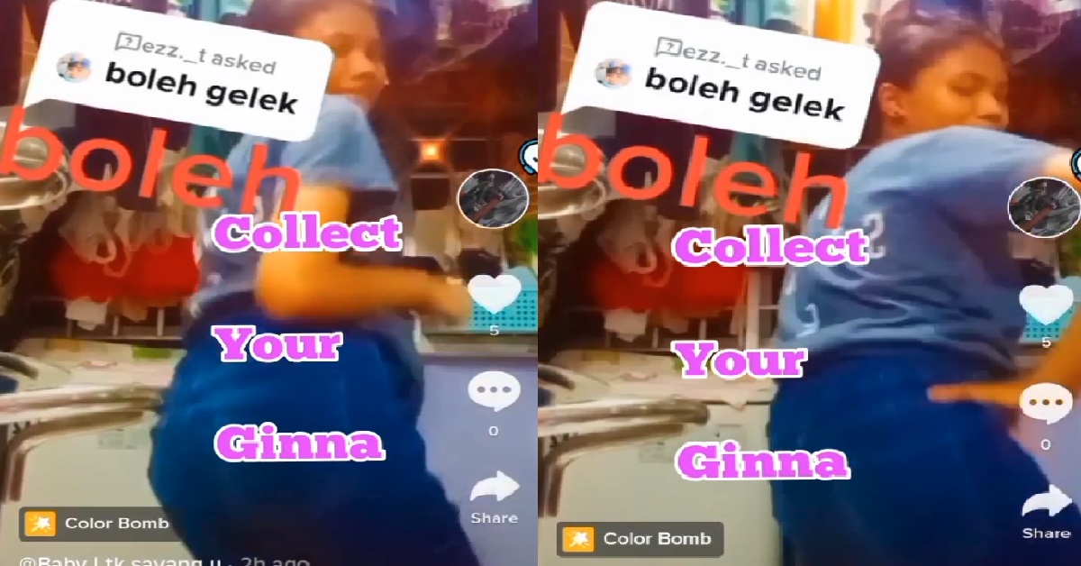 GIRL SHAKING HER BACKSIDE BECAUSE A VIEWER ASK HER TO “GELEK”