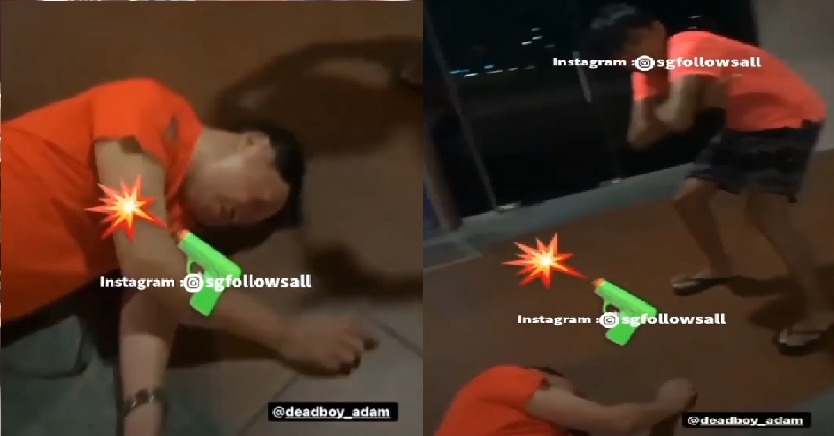 DRUNK UNCLE TOH ON PAVEMENT, YP TAKE PHOTO WITH HIM