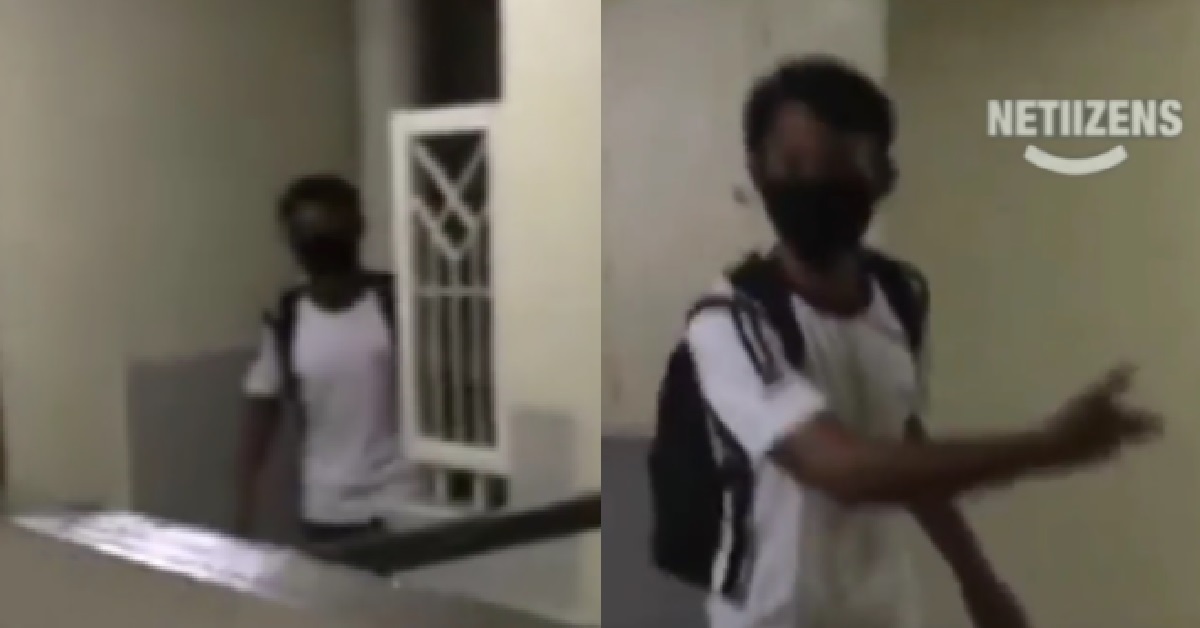 MAN CAUGHT RED-HANDED PEEING AT HDB CORRIDOR: “BUAY TAHAN AH”