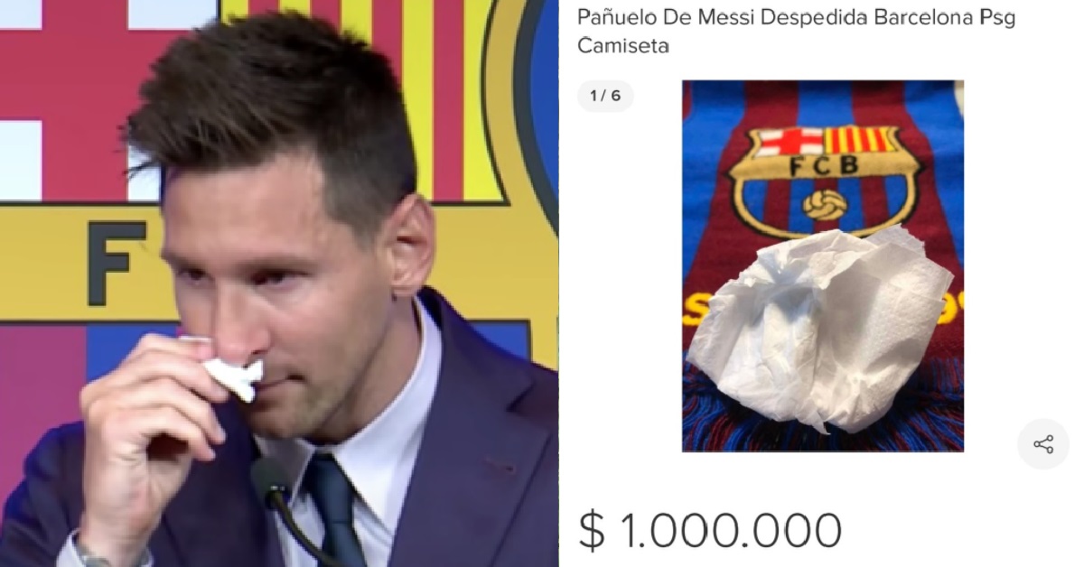 LIONEL MESSI’S USED TISSUE FROM PRESS CONFERENCE SELLING FOR $1.3M ONLINE