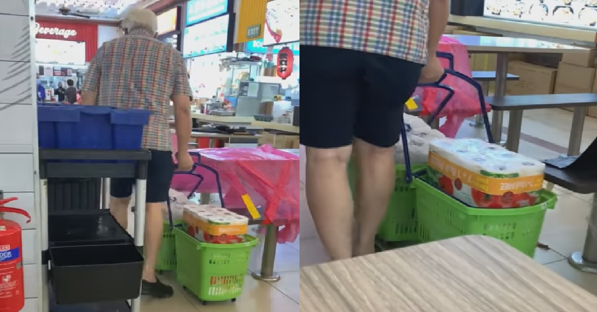 UNCLE STEAL SHENG SIONG BASKET, BRING TO COFFEESHOP TO USE