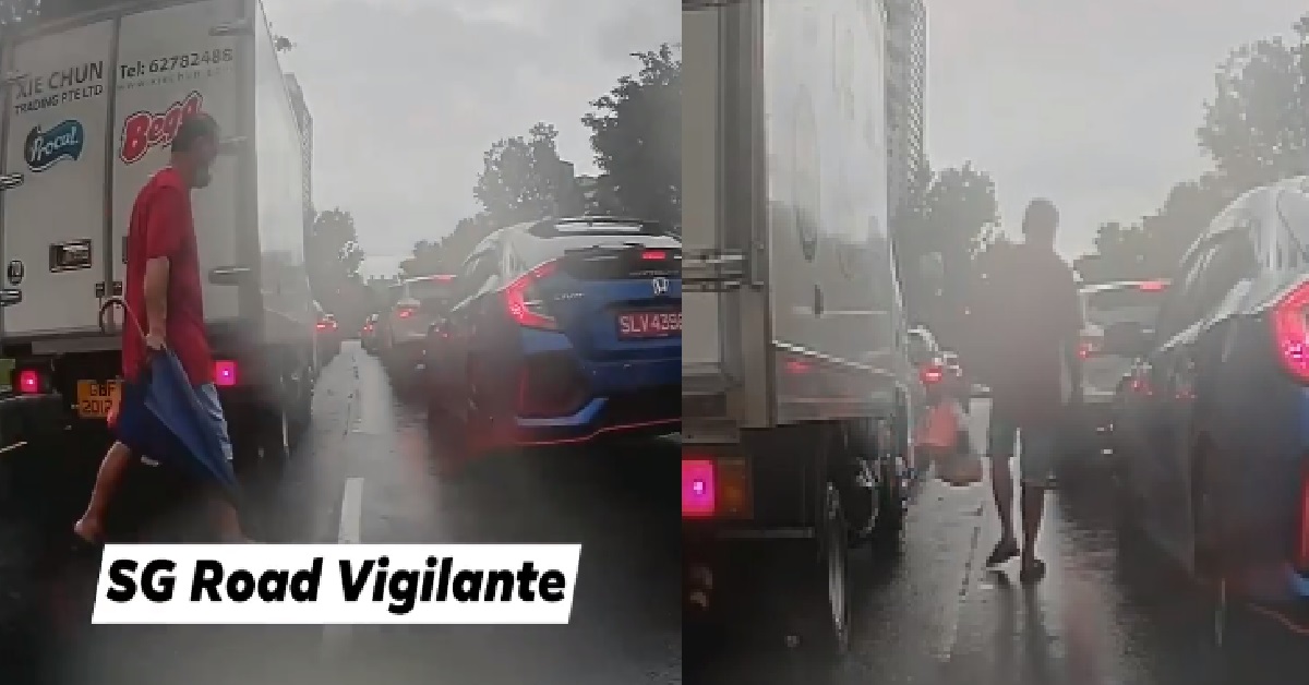 UNCLE JAYWALKING LIKE IT’S HIS FATHER’S ROAD, ALMOST CAUSE ACCIDENT