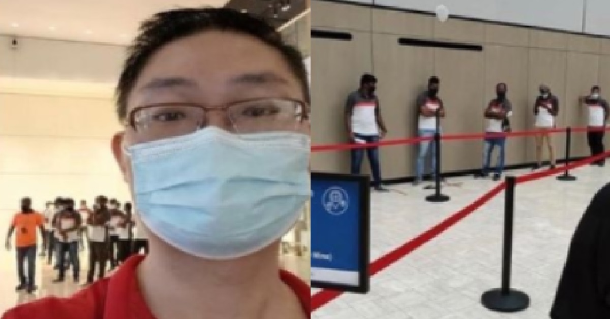 MAN NOT HAPPY BECAUSE FWS GETTING VACCINATED @ SAME PLACE AS HIM