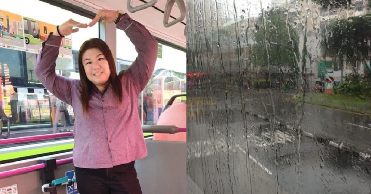 BUS DRIVER RUN OUT OF BUS IN HEAVY RAIN TO HELP OLD MAN WHO FELL DOWN