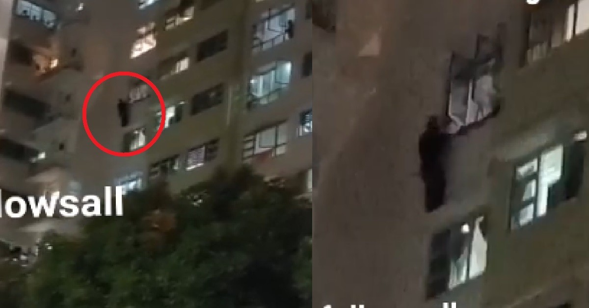 MAN STANDING ON HDB WINDOW LEDGE, ALLEGEDLY WANTED TO JUMP DOWN