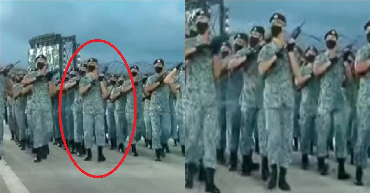 GUY IN NDP PARADE PSYCHO-MOTOR FAIL, CANNOT TELL LEFT FROM RIGHT