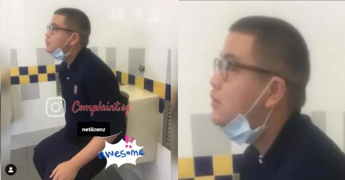 TOILET CUBICLES ALL FULL, SO YP PANGSAI INSIDE URINAL