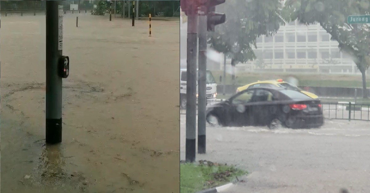 S’PORE ROADS FLOODED AGAIN, CANNOT EVEN SEE THE ROAD – @ JURONG & CASHEW RD
