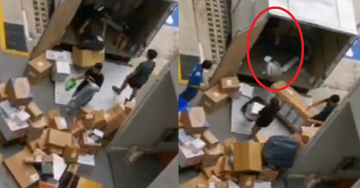 DELIVERY STAFF THROW SHOPEE PARCELS AROUND LIKE RUBBISH @ JURONG WEST