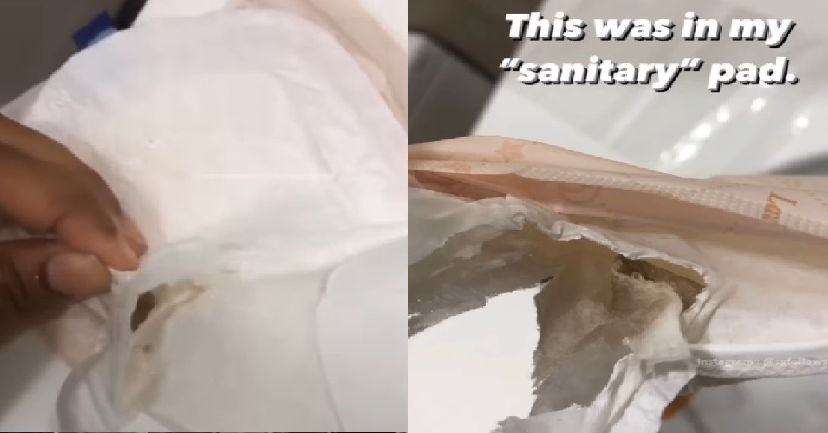 GIRL HORRIFIED TO FIND “BACTERIAL GROWTH” INSIDE HER SANITARY PAD
