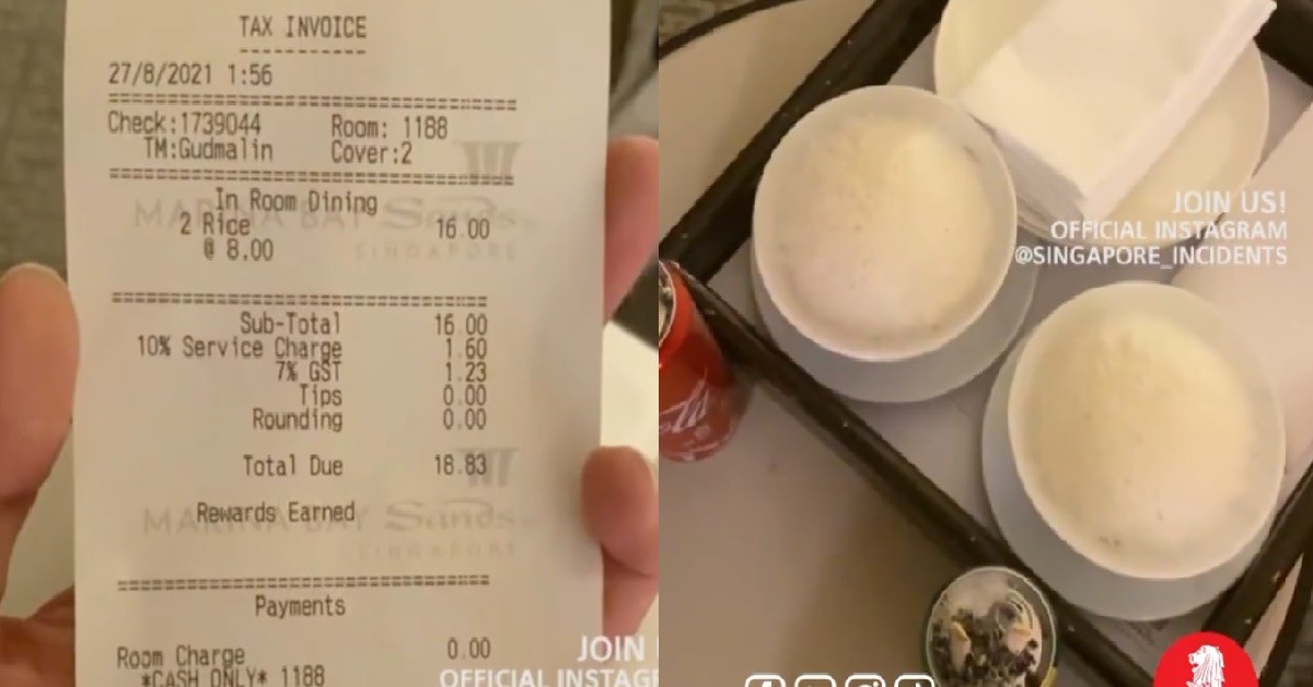 HOTEL GUEST CHARGED $8 FOR A BOWL OF WHITE RICE, PLUS 10% SERVICE CHARGE