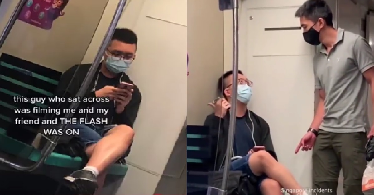 GUY ALLEGEDLY FILM GIRL IN MRT BUT FORGOT OFF FLASH, KENA CAUGHT