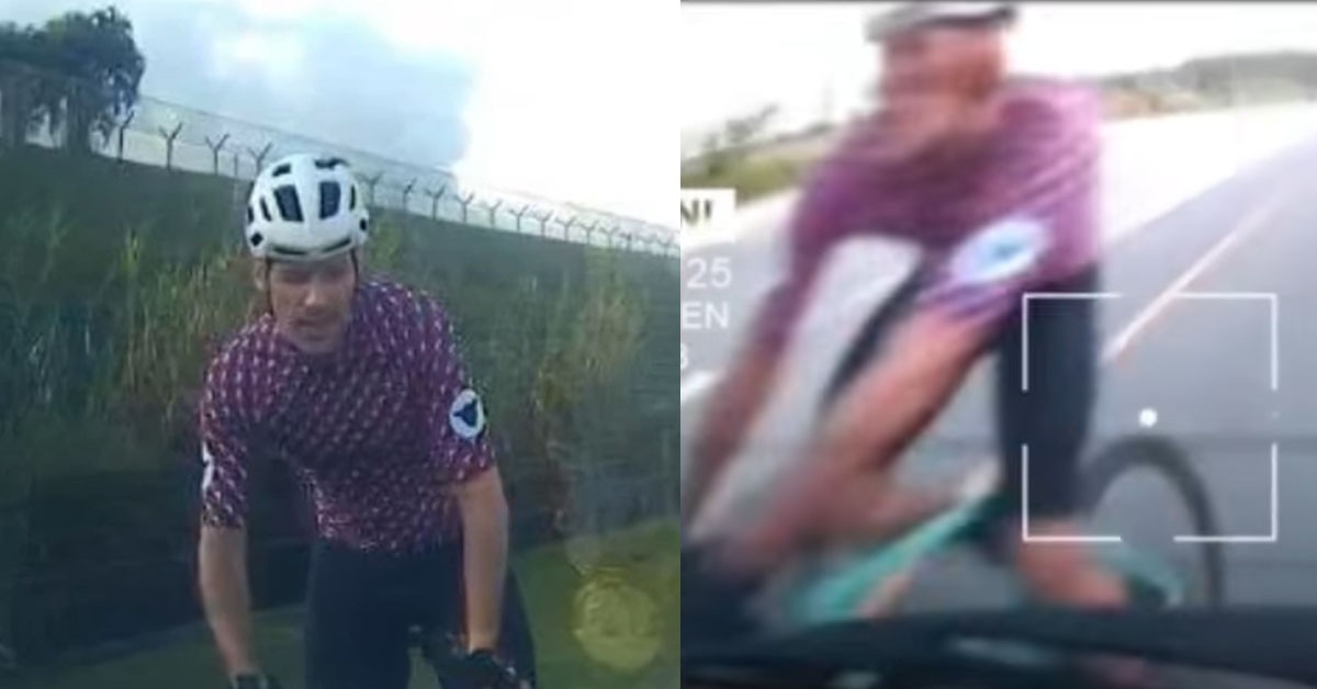 ANG MOH TOUR DE FRANCE CONFRONTS DRIVER BECAUSE HE IS BLIND AS A BAT